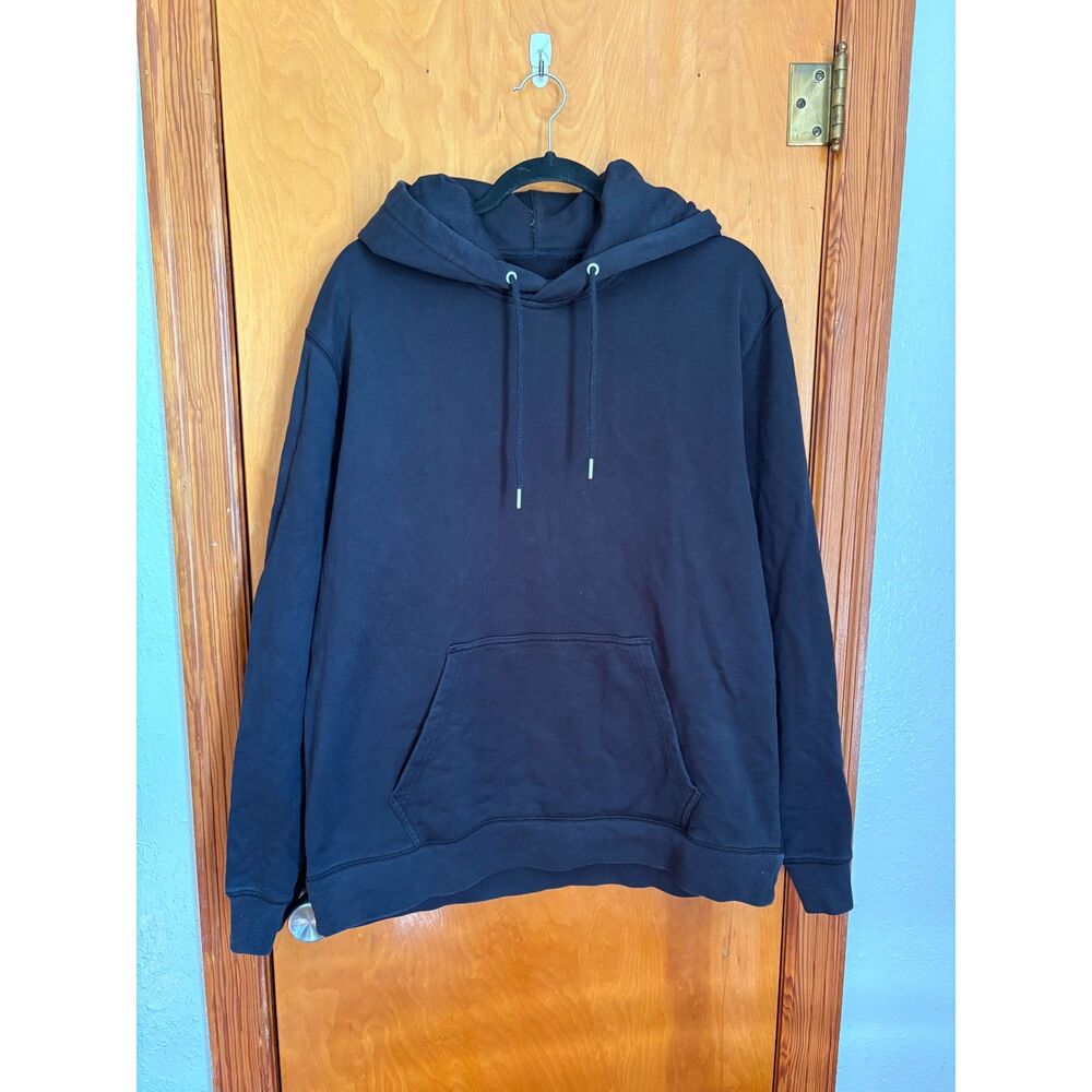 Everlane The Uniform Hoodie XL Black Pullover Sweatshirt Cotton Blend Minimalist
